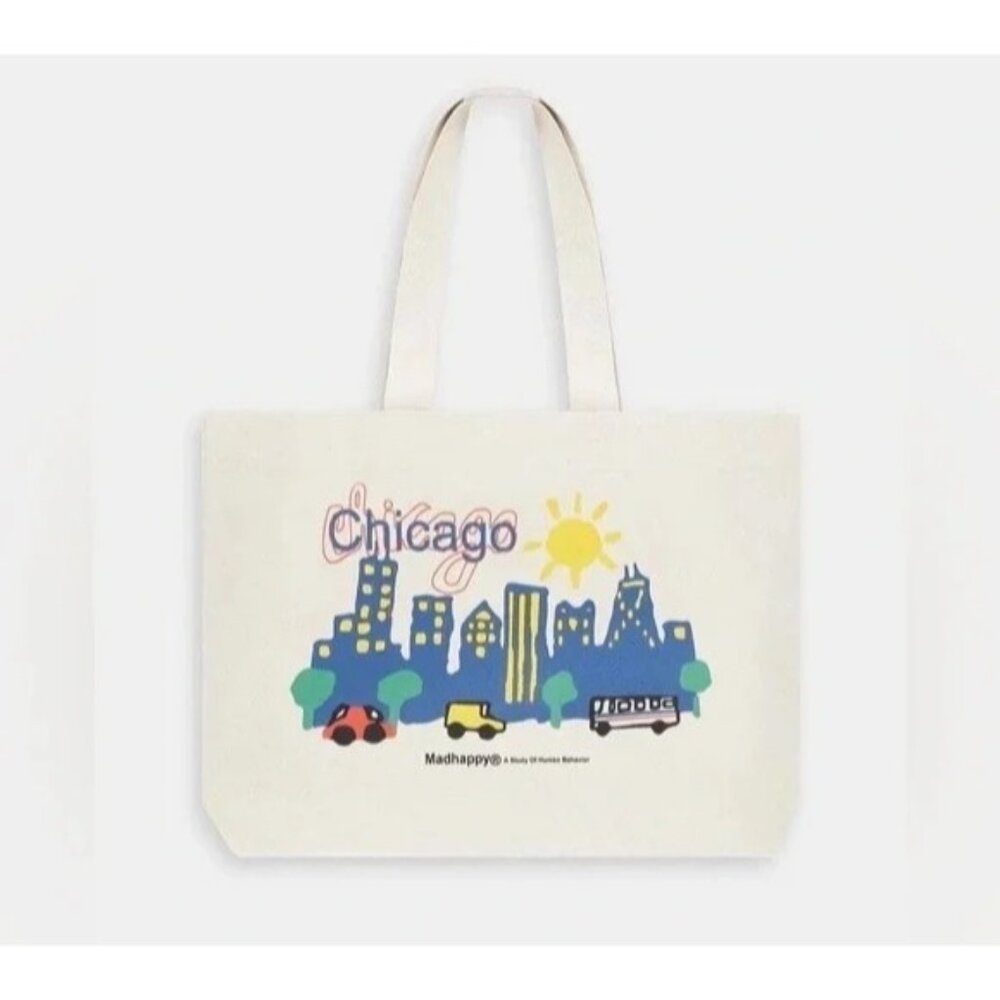 Madhappy Chicago Exclusive Wide tote bag beach vacation weeekender canvas natura